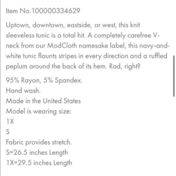 Modcloth Stripe Ruffle Tank Top In Every Direction Knit Navy Blue Cream White S - Picture 11 of 12